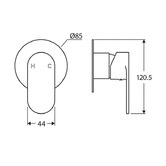 Fienza Empire Shower/Bath Wall Mixer