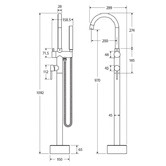 Fienza Kaya Chrome Floor Mounted Bath Mixer With Hand Shower
