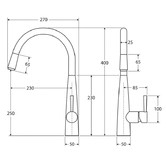 Fienza Isabella Deluxe Gooseneck Pull-Out Kitchen Mixer Tap