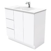 Fienza Vanessa Fingerpull 900mm White Gloss Freestanding Vanity Unit