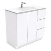 Fienza Vanessa Fingerpull 900mm White Gloss Freestanding Vanity Unit