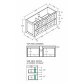 Fienza Vanessa Hampton 1200mm White Wall Hung Vanity Unit