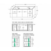 Fienza 150cm Vanessa Fingerpull Gloss White Wall Hung Double Basin Vanity Unit
