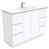 Fienza Vanessa Fingerpull 1200mm Gloss White Freestanding Vanity
