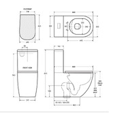 Fienza Koko Ceramic Back-To-Wall Pan with Thin Seat Toilet