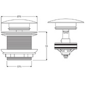 Fienza Universal 40mm Solid Surface Pop-up Bath Waste