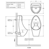 Fienza Isabella Single Stall Urinal with Ceiling Sensor