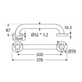 Fienza Accessible 300mm Stainless Steel Grab Rail