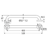 Fienza Accessible 450mm Stainless Steel Grab Rail