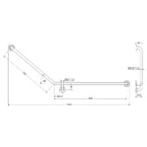 Fienza Accessible 900 x 700mm Stainless Steel Right-Hand Grab Rail