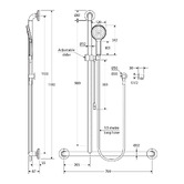 Fienza Hustle Care Left-Hand Inverted T Rail Shower
