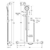 Fienza Luciana Care Left-Hand Inverted T Rail Shower