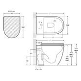Fienza Alix Slim Seat Wall Faced Toilet Pan With R&amp;T In-Wall Cistern