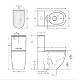 Fienza Alix Rimless Grey Seat S-Trap Back to Wall Toilet Suite