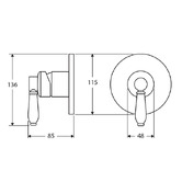Fienza Eleanor Shower/Bath Wall Mixer With Ceramic Lever