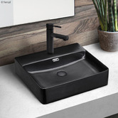 Fienza Matt Black Petra Above Counter Ceramic Basin
