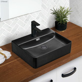 Fienza Matt Black Petra Above Counter Ceramic Basin