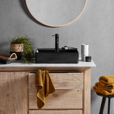 Fienza Matt Black Petra Above Counter Ceramic Basin