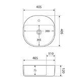 Fienza 405mm Chica Above Counter Ceramic Basin with tap landing