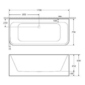 Fienza Delta 1700mm Acrylic Back To Wall Bath Tub