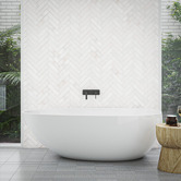Fienza Bahama Matte White Freestanding Bath with Overflow