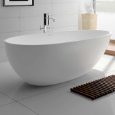Fienza Bahama Matte White Freestanding Bath with Overflow
