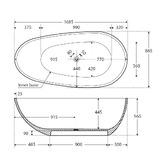 Fienza Bahama Matte White Freestanding Bath with Overflow