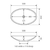 Fienza Keeto Oval Above Counter Ceramic Basin
