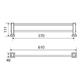 Fienza Modena Chrome Double Bar Wall Mounted Towel Rail