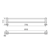 Fienza Modena Chrome Double Bar Wall Mounted Towel Rail