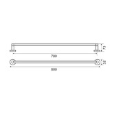 Fienza Michelle Chrome Single Bar Wall Mounted Towel Rail