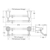 Fienza Lillian 750mm Double Bar Wall Mounted Towel Rail
