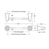 Fienza Lillian 750mm Single Bar Towel Rail