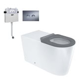 Fienza Isabella Care S-Trap Wall-Faced Toilet Suite With R&amp;T In-Wall Cistern &amp; Chrome Flush Button