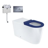 Fienza Isabella Care P-Trap Wall-Faced Toilet Suite With R&amp;T In-Wall Cistern &amp; Chrome Flush Button