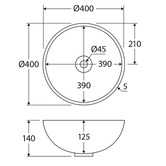 Fienza Aluca 400mm Ceramic Above Counter Basin