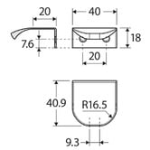 Fienza Edge 40mm Lip Pull Cabinet Handle