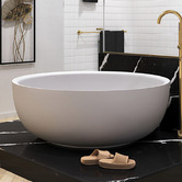 Fienza Shinto 1350mm Round Stone Bath Tub With Overflow