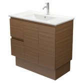 Fienza Dolce 900mm Walnut Freestanding Single Vanity