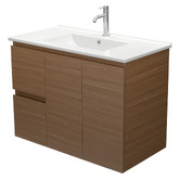 Fienza Dolce 900mm Walnut Wall Hung Single Vanity