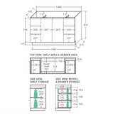 Fienza Vanessa Fingerpull 1500mm Gloss White Freestanding Vanity