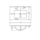 Fienza Vanessa Hampton 750mm White Freestanding Vanity Unit