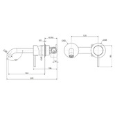 Fienza Kaya 160mm Bath/Basin Wall Mixer Set