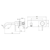 Fienza Kaya 160mm Bath/Basin Wall Mixer