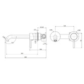 Fienza Kaya 200mm Bath/Basin Wall Mixer Set