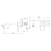Fienza Kaya 200mm Bath/Basin Wall Mixer