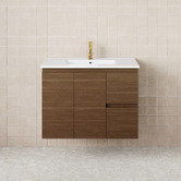 Fienza Dolce 900mm Walnut Wall Hung Single Vanity
