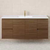 Fienza Dolce 1500mm Walnut Wall Hung Single Vanity