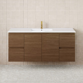 Fienza Dolce 1500mm Walnut Wall Hung Single Vanity