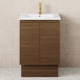 Fienza Dolce 600mm Walnut Freestanding Single Vanity